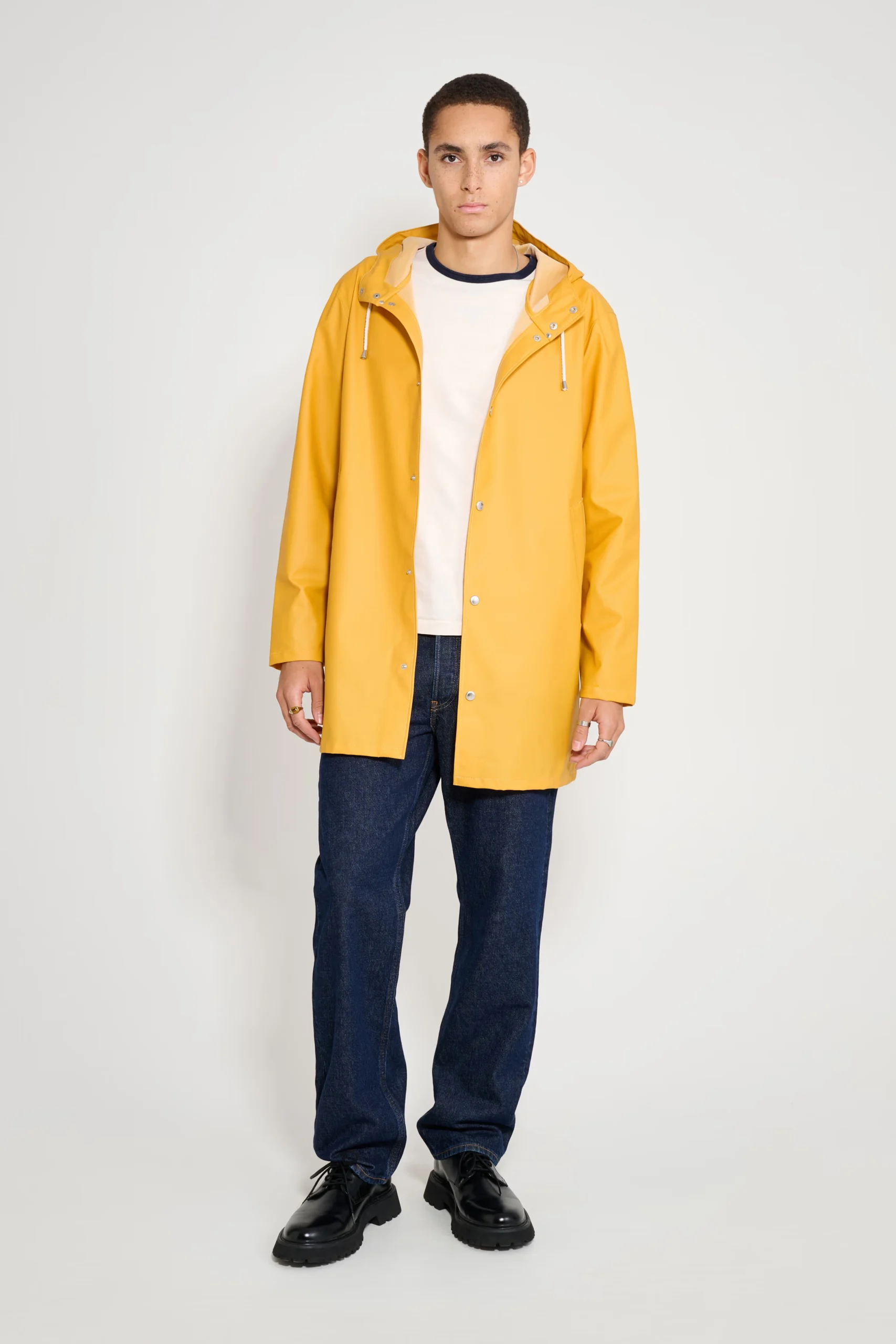 Men’s Packable Waterproof Rain Jacket-Warm Honey - Image 5