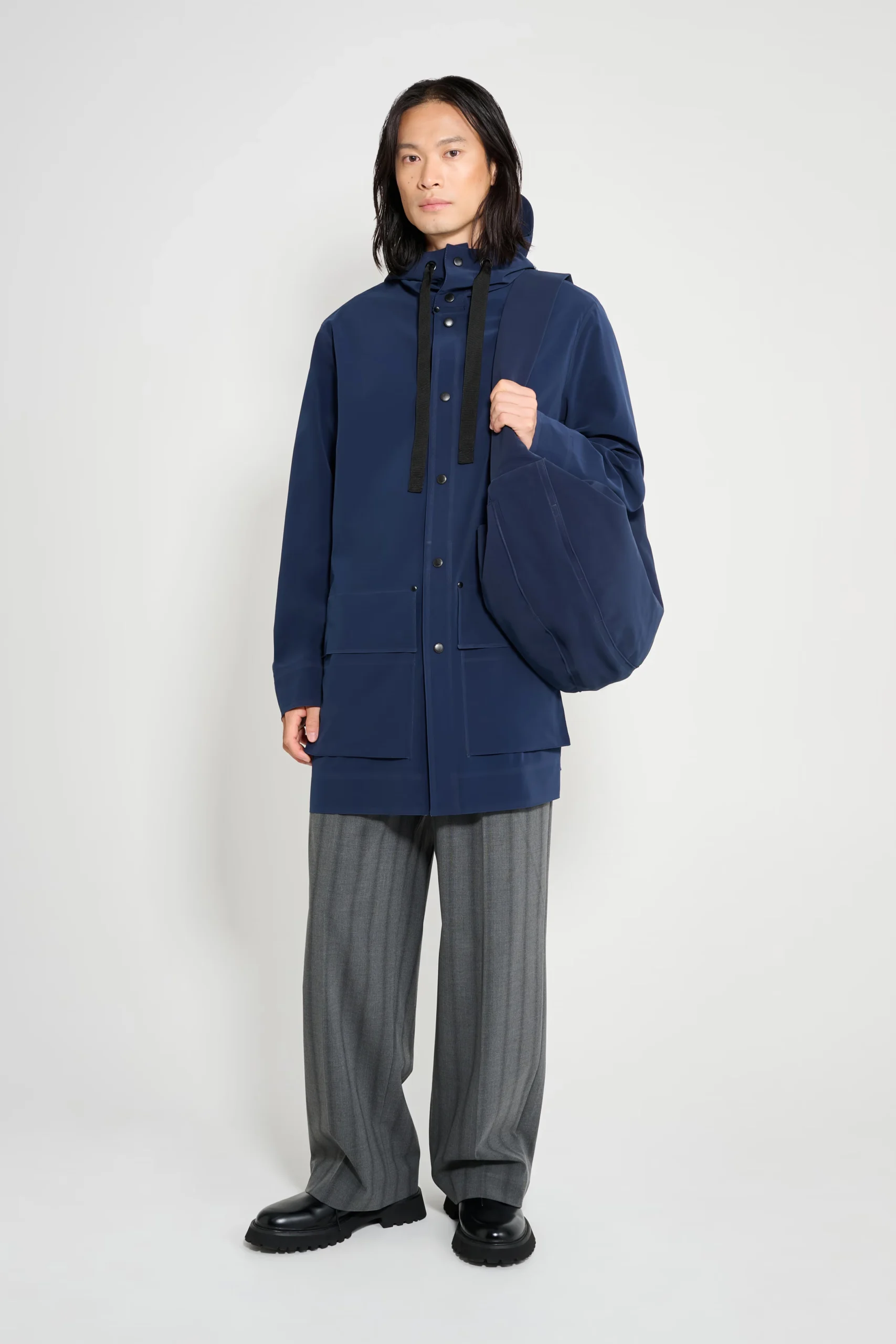 Men’s Lightweight Waterproof Rain Jacket-Navy
