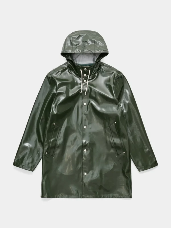 Men’s High-Gloss Waterproof Rain Jacket-Green