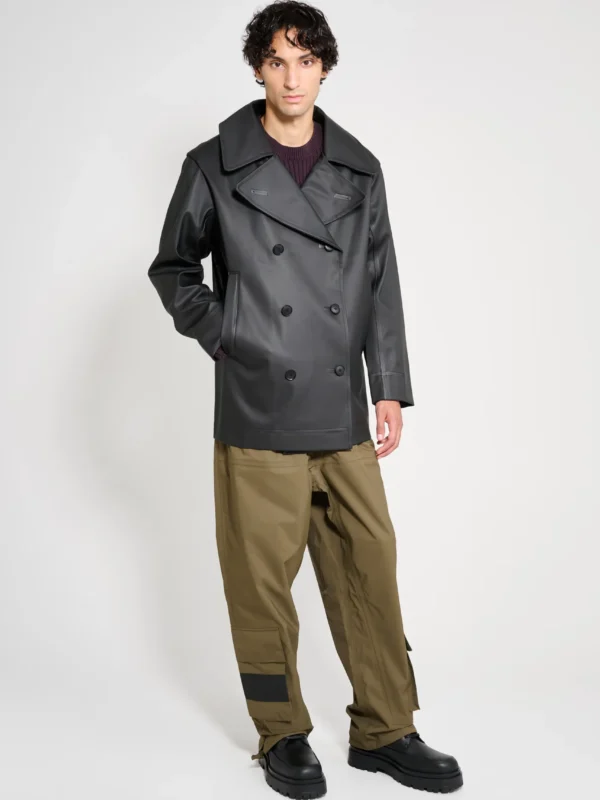 Men’s Double-Breasted Waterproof Rain Jacket