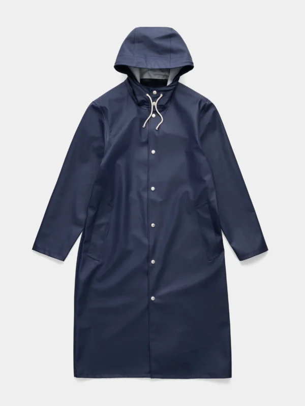 Women’s Long Waterproof Raincoat-Navy