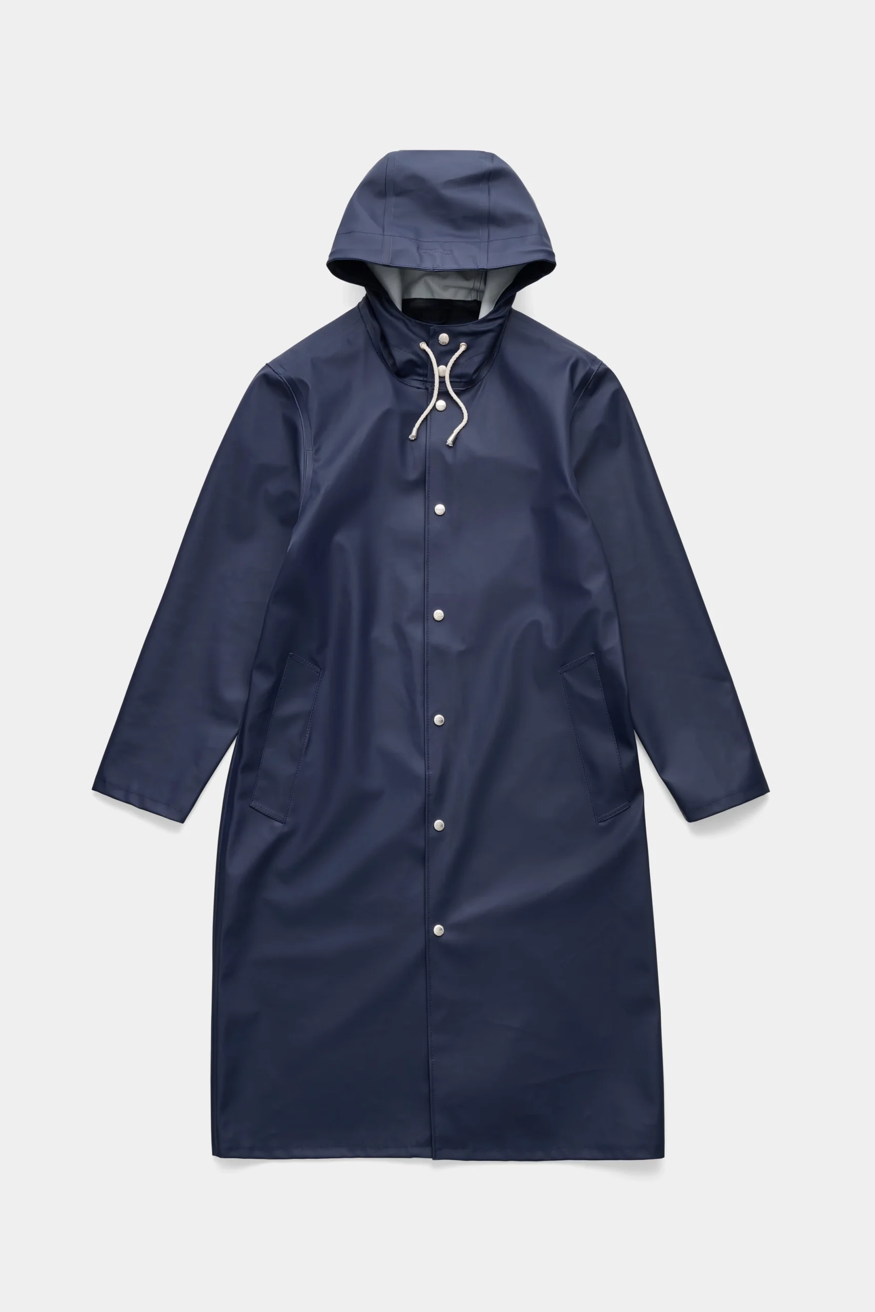 Women’s Long Waterproof Raincoat-Navy