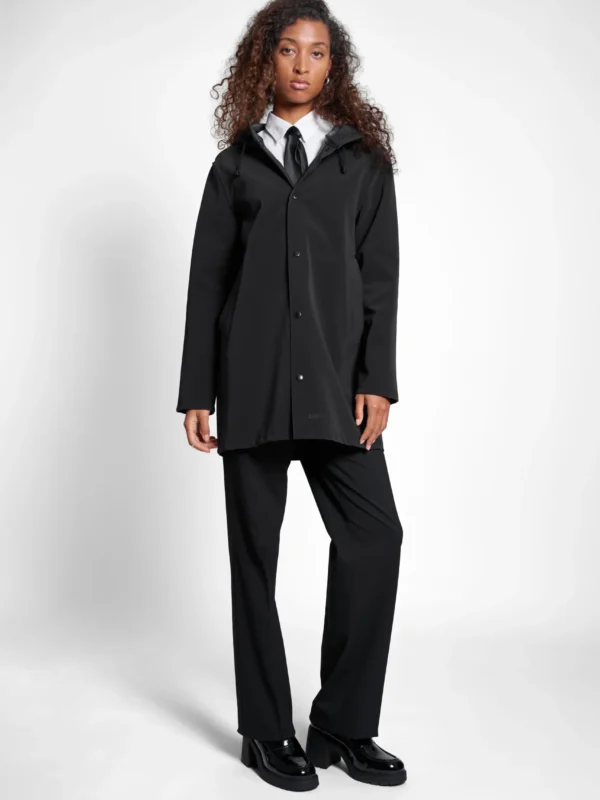 Women’s Matte Waterproof Rain Jacket-Black