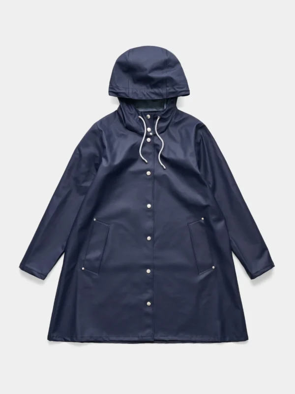 Women’s Packable Waterproof Rain Jacket-Navy